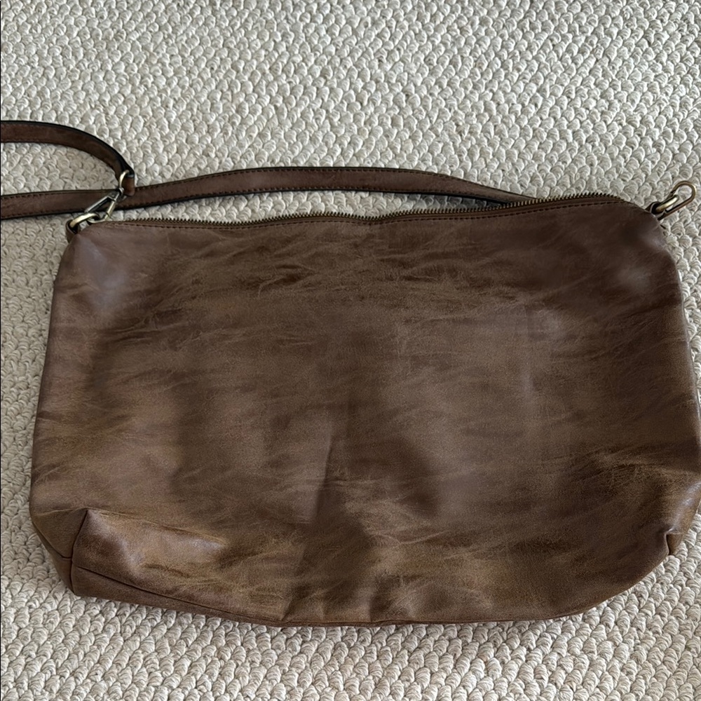 Joy Susan Brown Leather Tote Bag